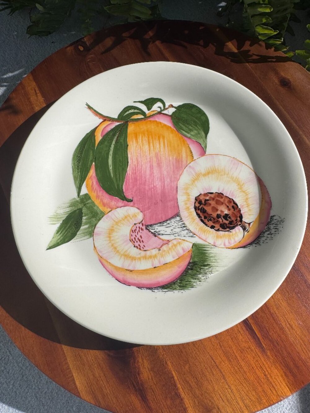 Vintage Clarice Cliff Sunkissed Peach Plate Royal Staffordshire Pottery England